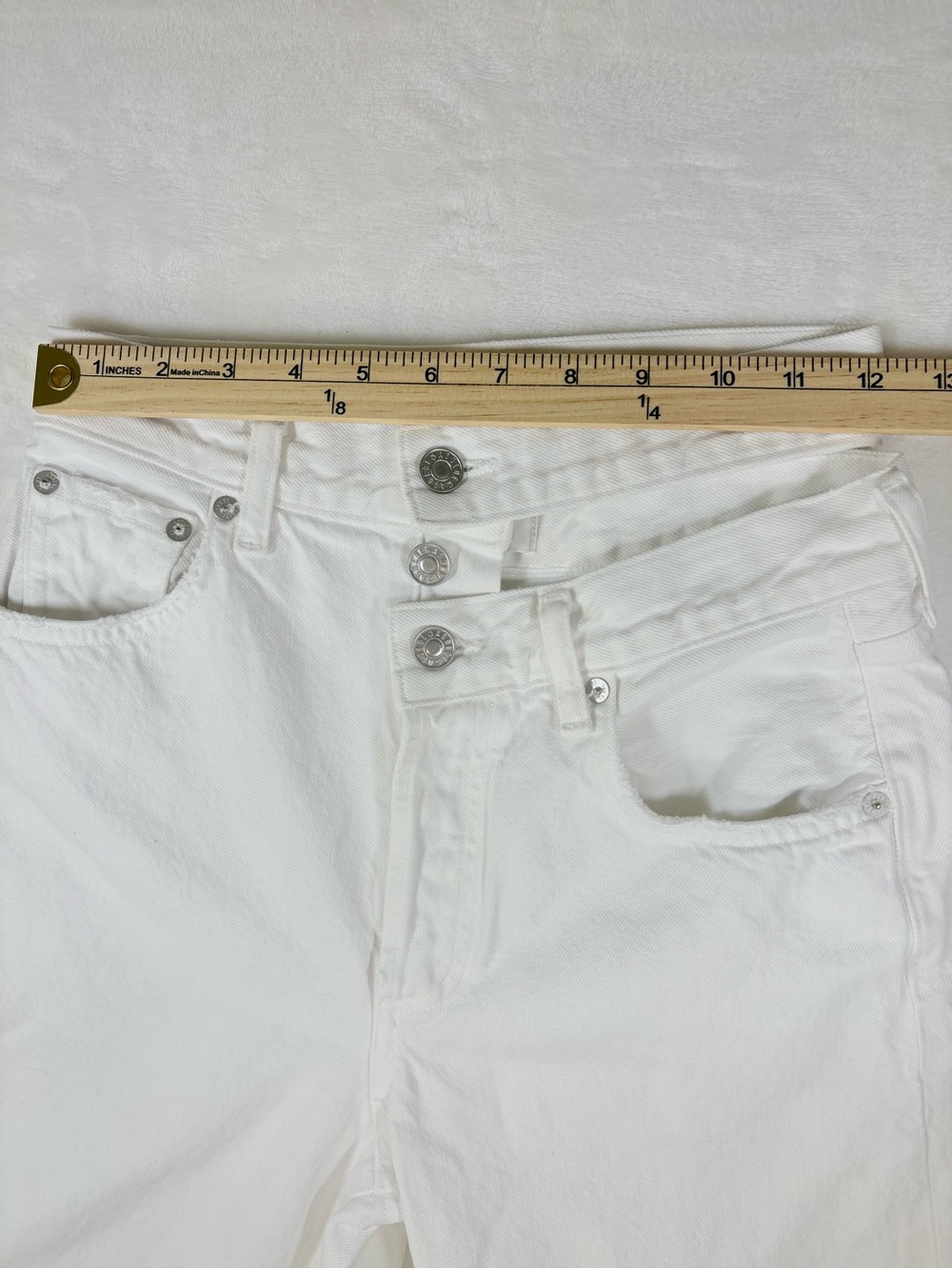 Agolde Broken Waistband Jeans White High Rise Organic Cotton Size 24 - Picture 11 of 14